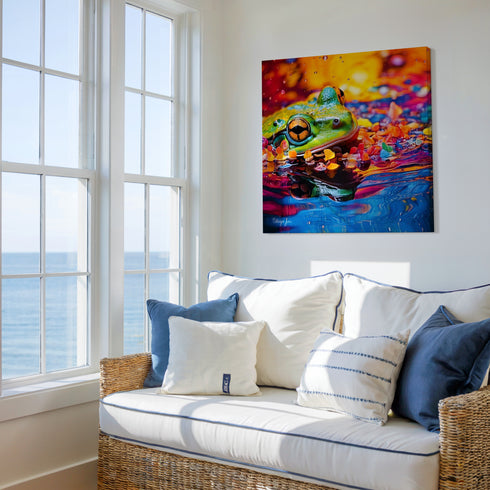 Frog in a Trough Art Canvas